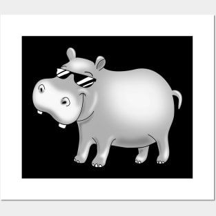 Hip Cool Hippopotamus Funny Hippo Posters and Art